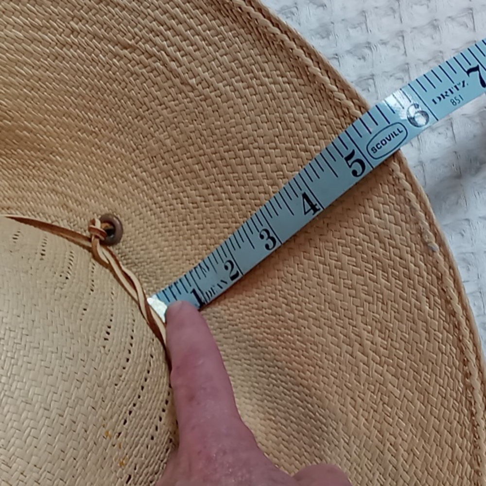 S.F Green San Francisco Tan Natural Straw Snap Brim Hat With Leather Cord Strap - Picture 12 of 13